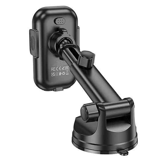 Тримач для мобільного з БЗП HOCO HW5 Journey wireless fast charging car holder(center console) Black Київ