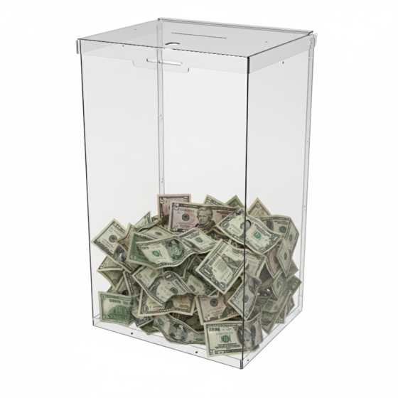 Ящик EKOSTAR с замком для пожертвований и сбора денег 250x200x420. Объем 21 литров Киев