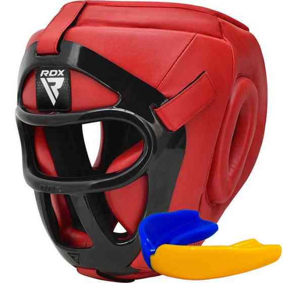 Боксерський шолом RDX T1 Grill Full RED XL (капа в комплекті) Каменское