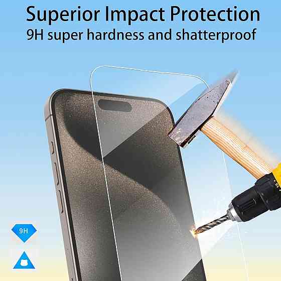 Защитное стекло QSD-4packi15promax прозрачное для iPhone 15 Pro Max 6.7