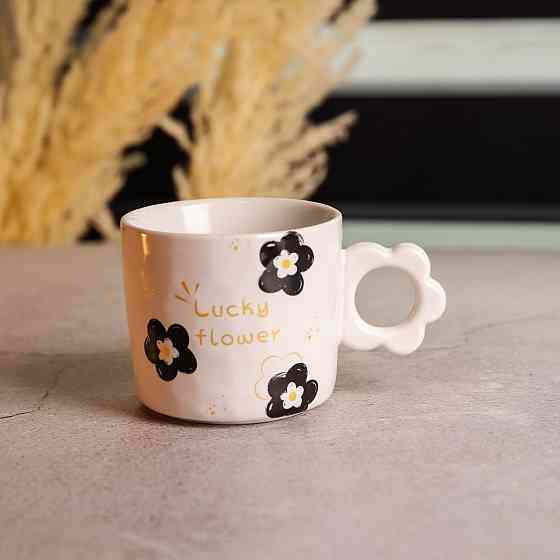 Yiwu Чашка для чаю та кави порцелянова Lucky Flower 420 (мл) гарна оригінальна кружка на подару Коломыя