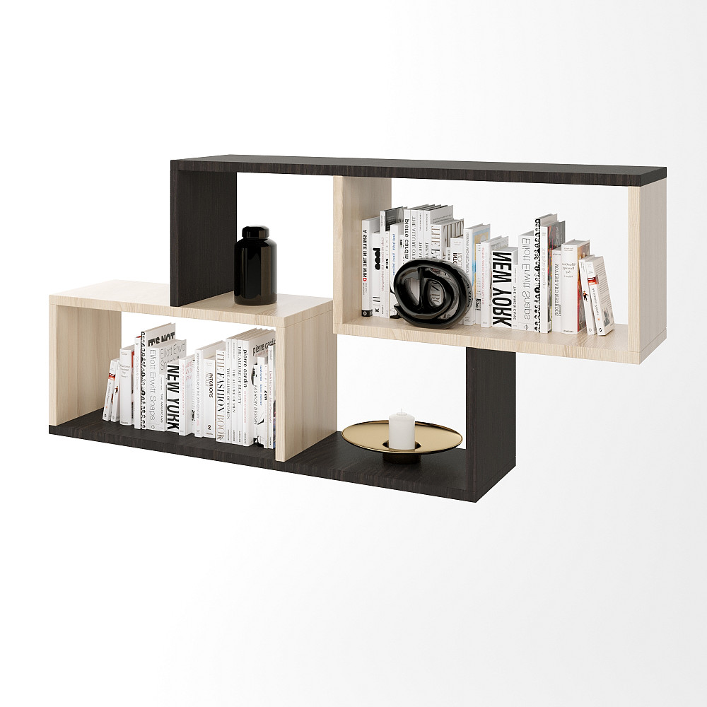 Полиця навісна Еверест ПН-4 венге + дуб молочний (DTM-2352) Львів - фото 1