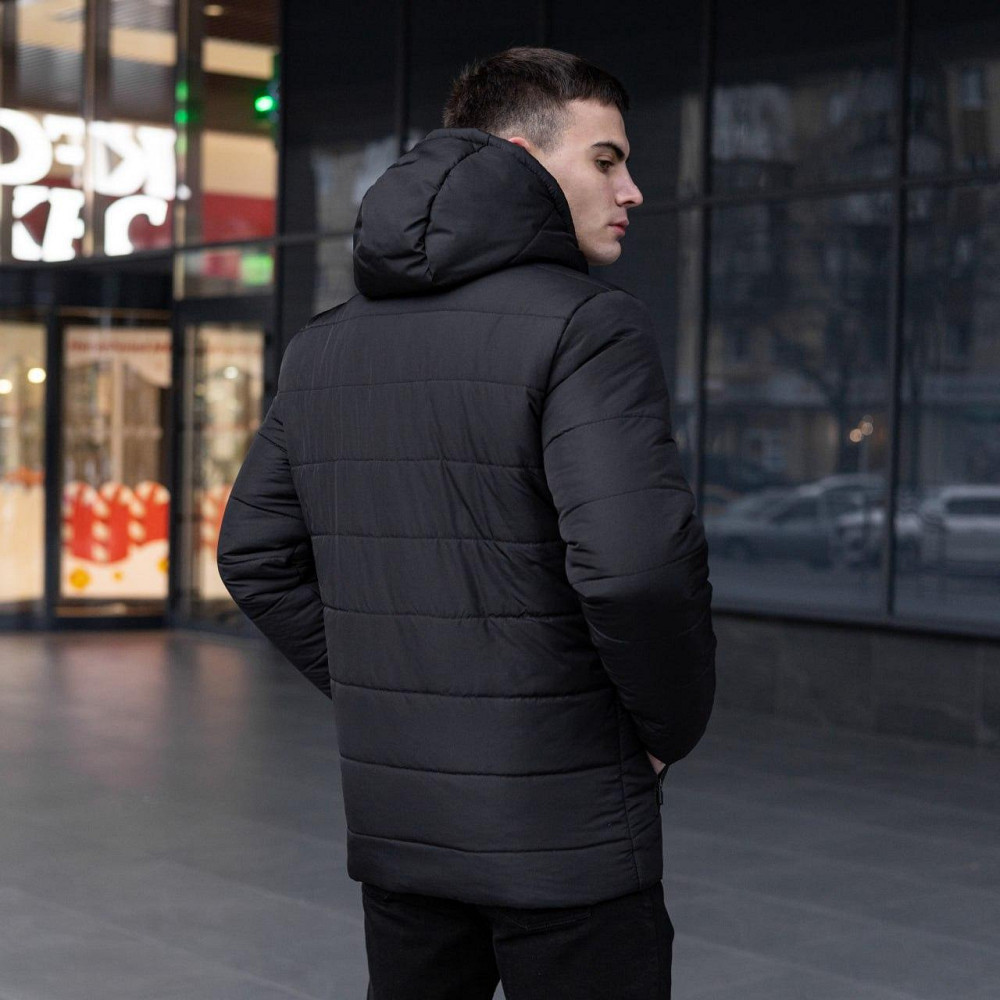 Зимова чоловіча куртка тепла з капюшоном коротка Frost Pobedov Winter Jacket Dzen чорна XL Одеса - фото 9