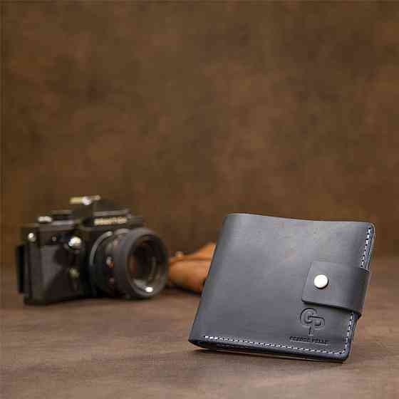 Чоловіче портмоне з натуральної шкіри Темно-синій (GRANDE PELLE) Київ