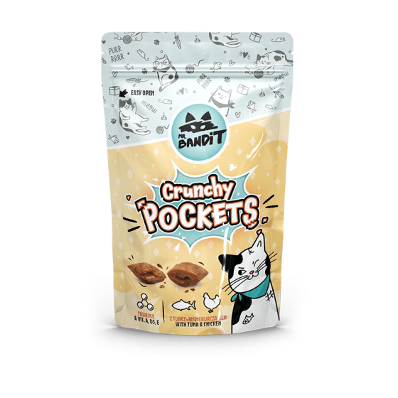 Лакомство для кошек Мистер Бандит Mr.Bandit хрустящие подушечки с тунцом и курицей, 40 г срок до 12.25 Винница