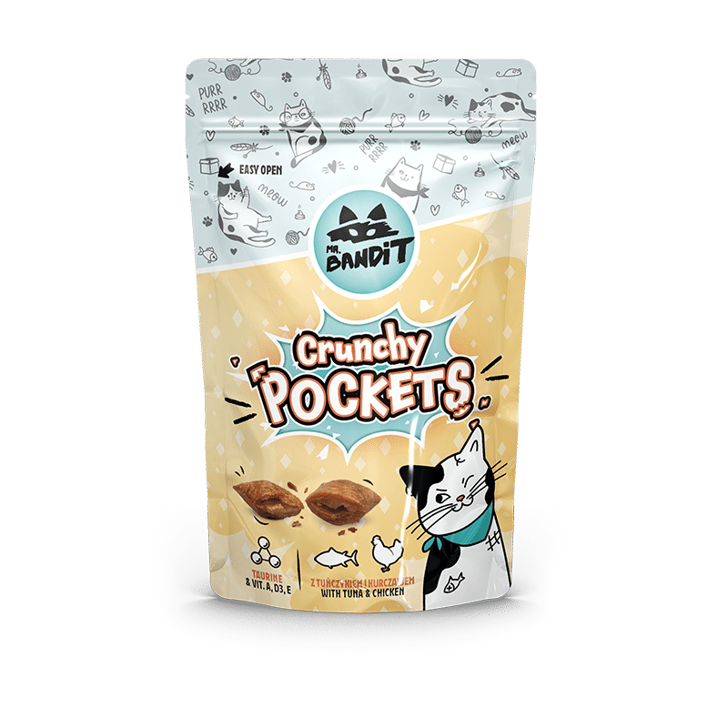 Лакомство для кошек Мистер Бандит Mr.Bandit хрустящие подушечки с тунцом и курицей, 40 г срок до 12.25 Винница - изображение 1