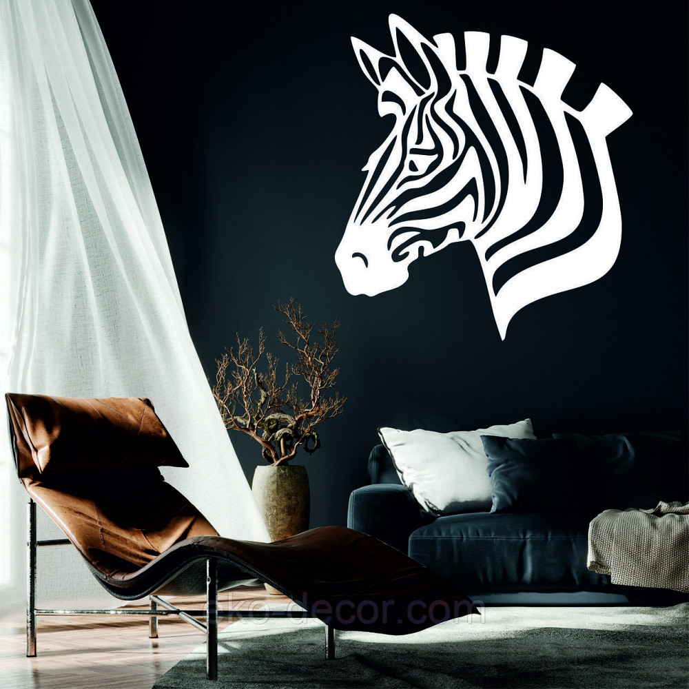 Декоративное настенное Панно «Зебра» Декор на стену 90*82 см, Белый Киев - изображение 2