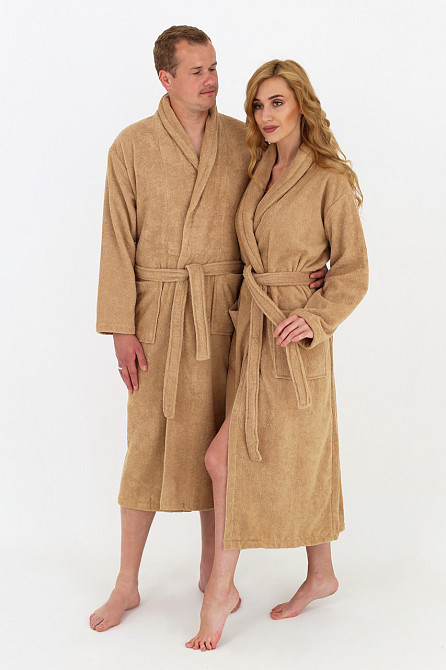 Женский халат Ideal Textile банный махровый бежевый (56860456) Черновцы - изображение 2