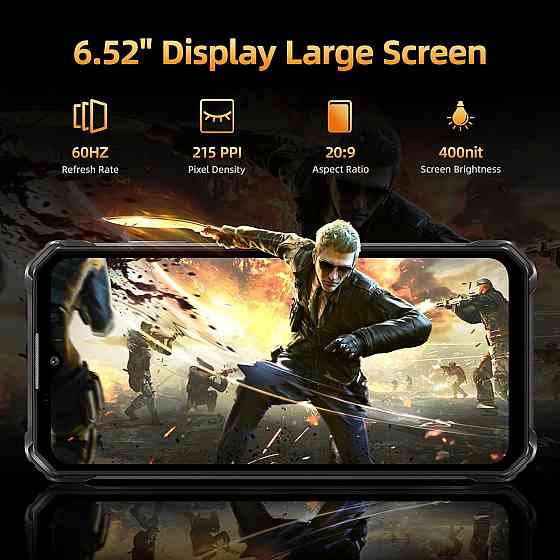 Смартфон Oukitel WP23 Plus 6.52"HD+ /8GB/256GB / T606 /10600mAh /13+5Мп/ IP69K /NFC Orange Вінниця