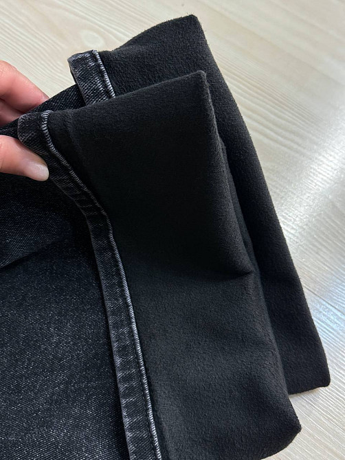 Джинсы женские Derun 8209-8210 утепленные палаццо на флисе с ремнем черные, черный, З6, 36, 102 см, 125 см Киев - изображение 12