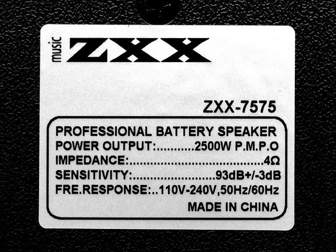 Акустична переносна колонка ZXX-7575/8163 60Вт 12" 80х39х33см USB/SD/FM/BT/TWS/2MIC (1) Київ - фото 4