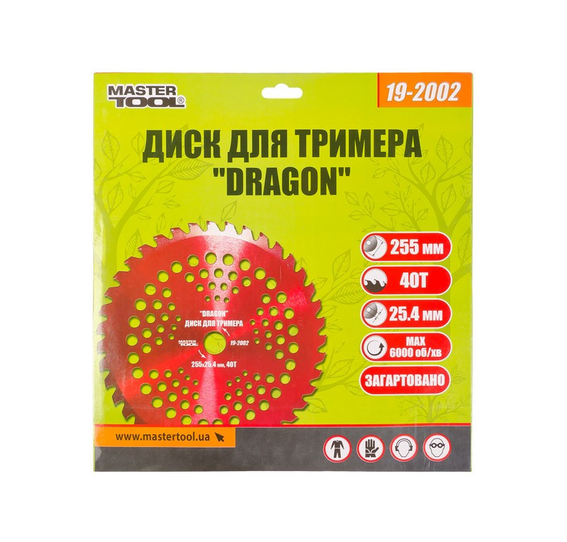 MASTERTOOL Диск для тріммера MASTERTOOL "DRAGON" 255х25.4х40Т з побідитовою напайкою загартован Киев - изображение 2