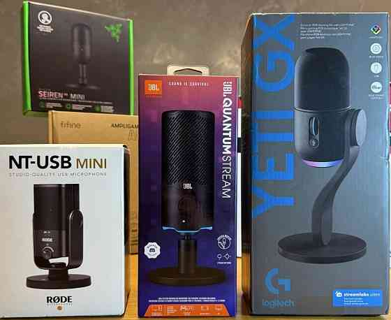 Мікрофон HyperX QuadCast S, Logitech Yeti GX, Rode NT-USB, Fifine, JBL. Харків