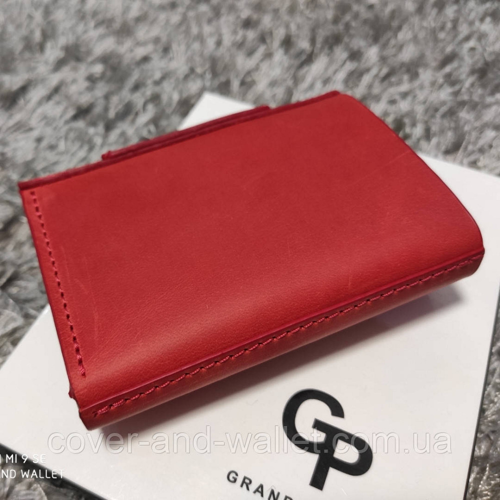 Женский красный кошелек из винтажной кожи маленького размера Grande Pelle Киев - изображение 5
