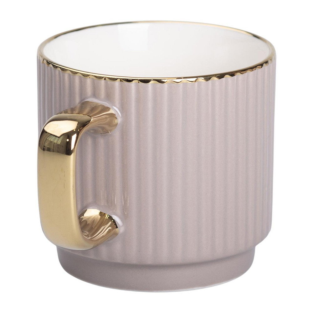 Чашка порцелянова із золотим обідком і золотою ручкою 300 (мл) Кремова RX-N231129CR Коломия - фото 2