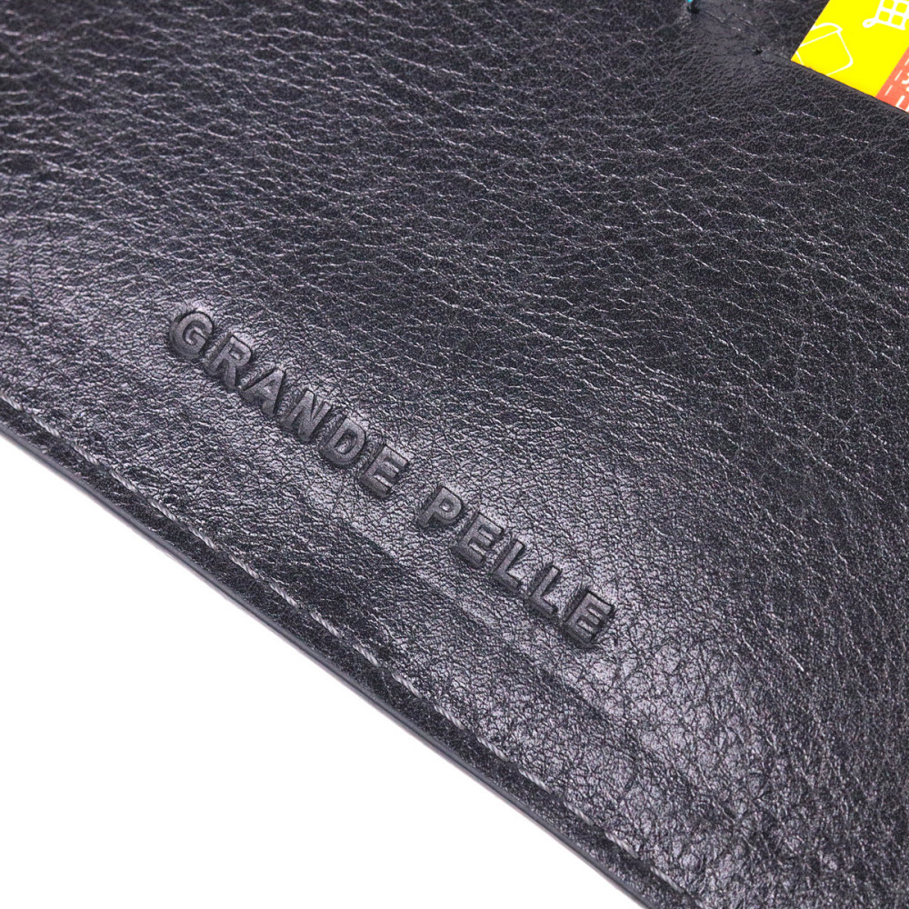 Обложка из глянцевой кожи на военный билет Тризуб ЗСУ GRANDE PELLE 16746 Черная Киев - изображение 7