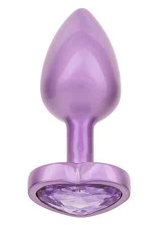 Анальная пробка CalExotics Diamond Heart Plug Small, фіолетова, 5,7 × 3,2 см Sex Aura Київ