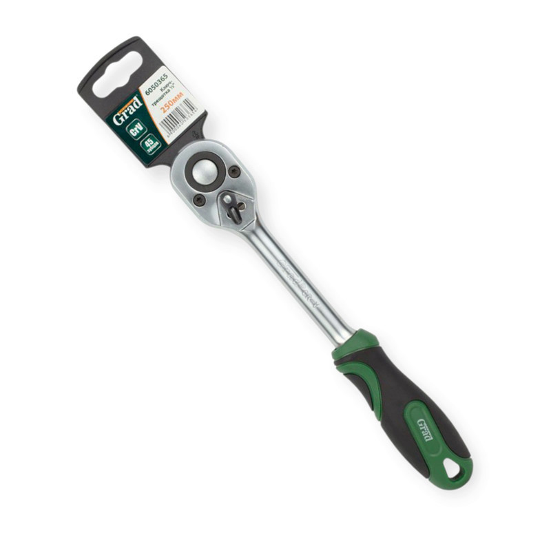 Тріска з квадратом 3/8" 45 зубів 250 мм CrV Grad Мукачево - фото 1