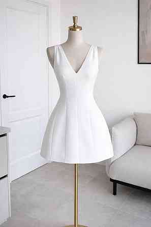 Женское базовое мини платье костюмка + подкладка софт Молочный, 44/46 Одесса