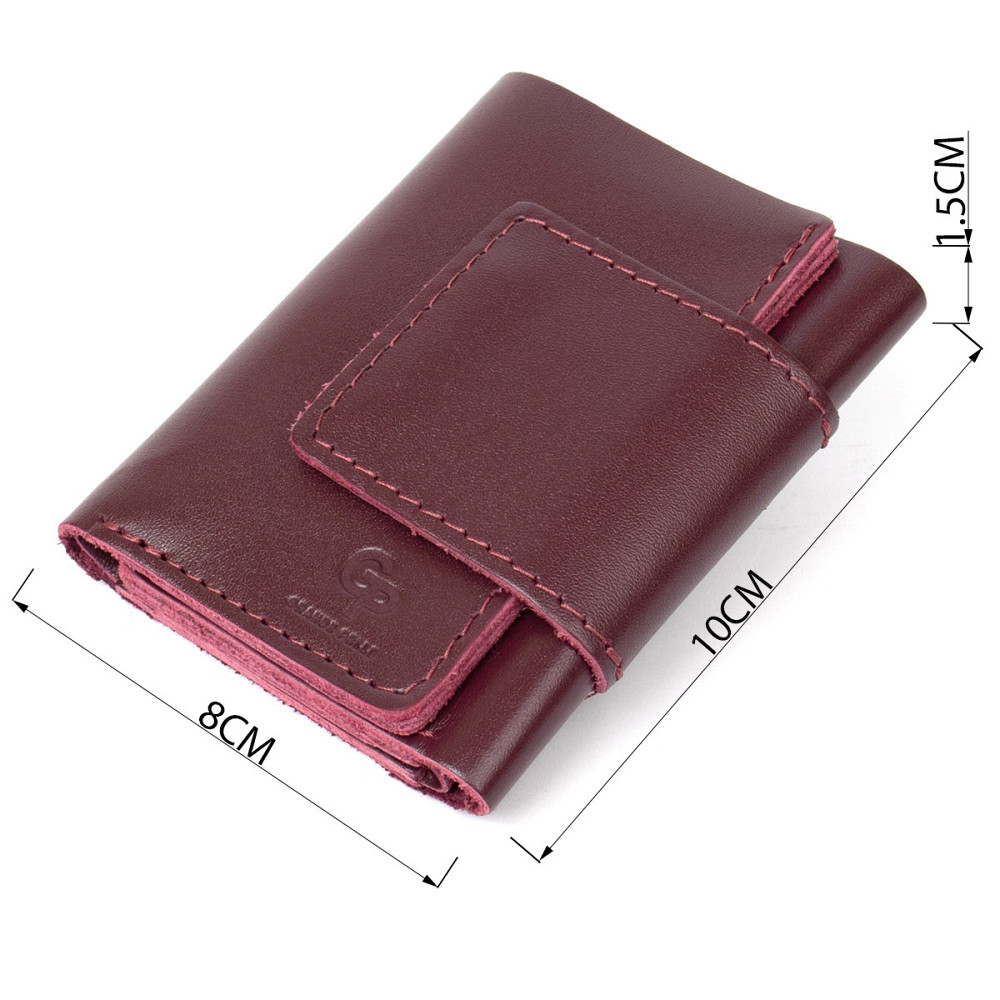 Глянсове шкіряне портмоне GRANDE PELLE 11456 Бордовий Київ - фото 9