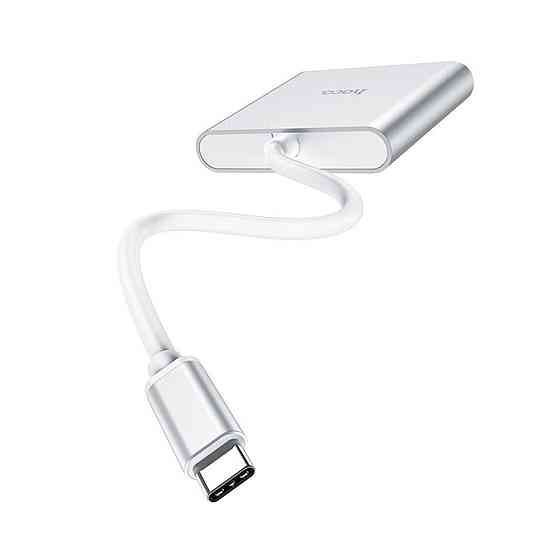 Хаб адаптер переходник HOCO HB14 Easy use Type-C, цвет серый 6931474725790 Одесса