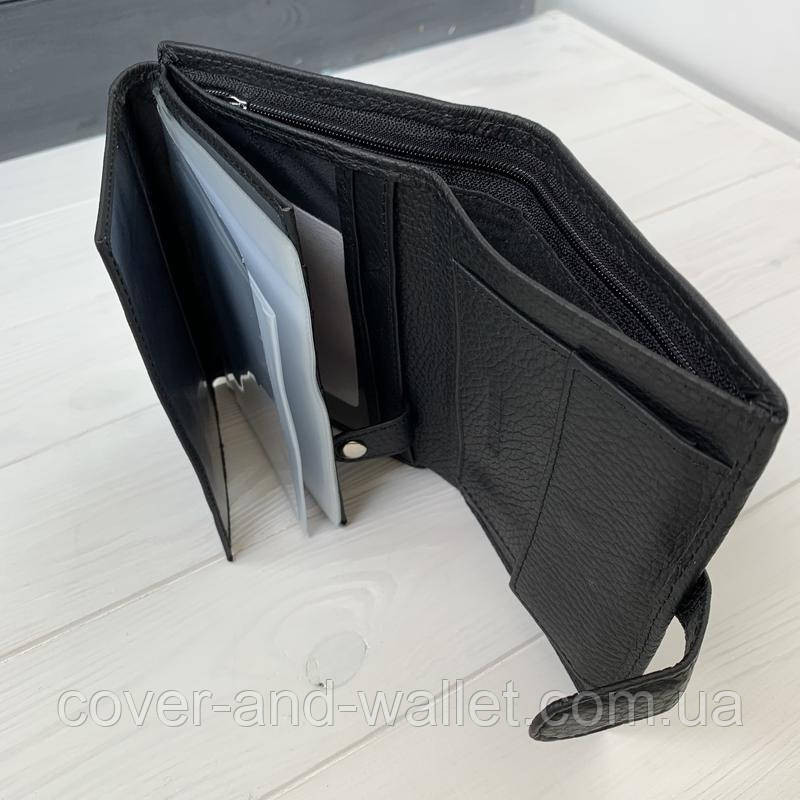 Мужское черное кожаное портмоне с отделением для документов ST Leather 101 Киев - изображение 8