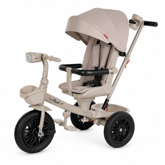 Трехколесный велосипед TILLY FLASH T-3812 серый с родительской ручкой и козырьком Киев