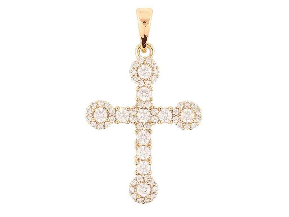 Кулон Позолота 18K Крест с цирконием» для цепочки до 6мм (262411) ТМ Xuping Киев - изображение 1