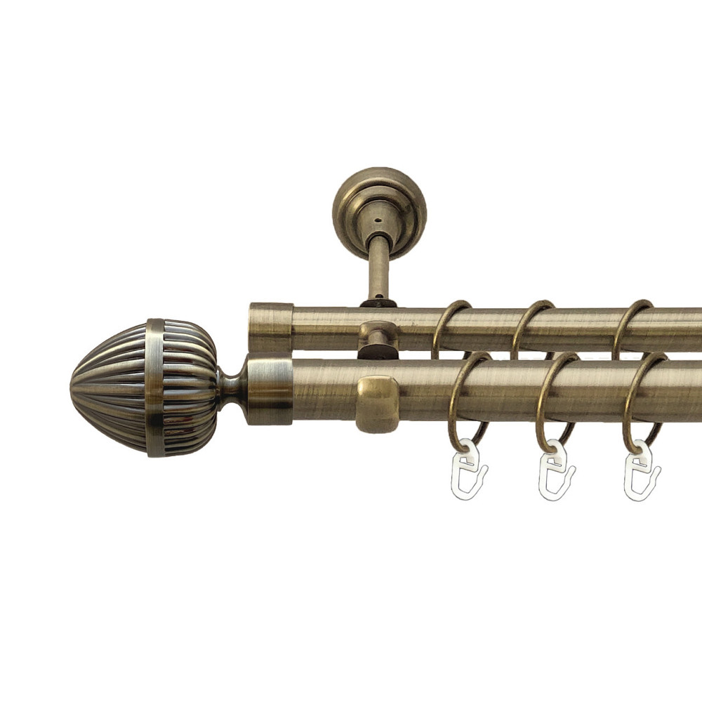 Карниз Orvit Одеон металевий дворядний відкритий Антик 25\19 мм 300 см (00-00010257) Львов - изображение 1