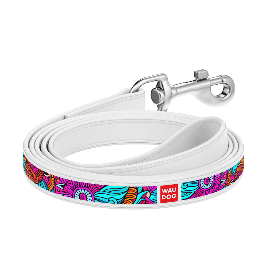 Повідець WAUDOG Design з малюнком "Літо" (ширина 18 мм, довжина 122 см) білий Коломия - фото 1