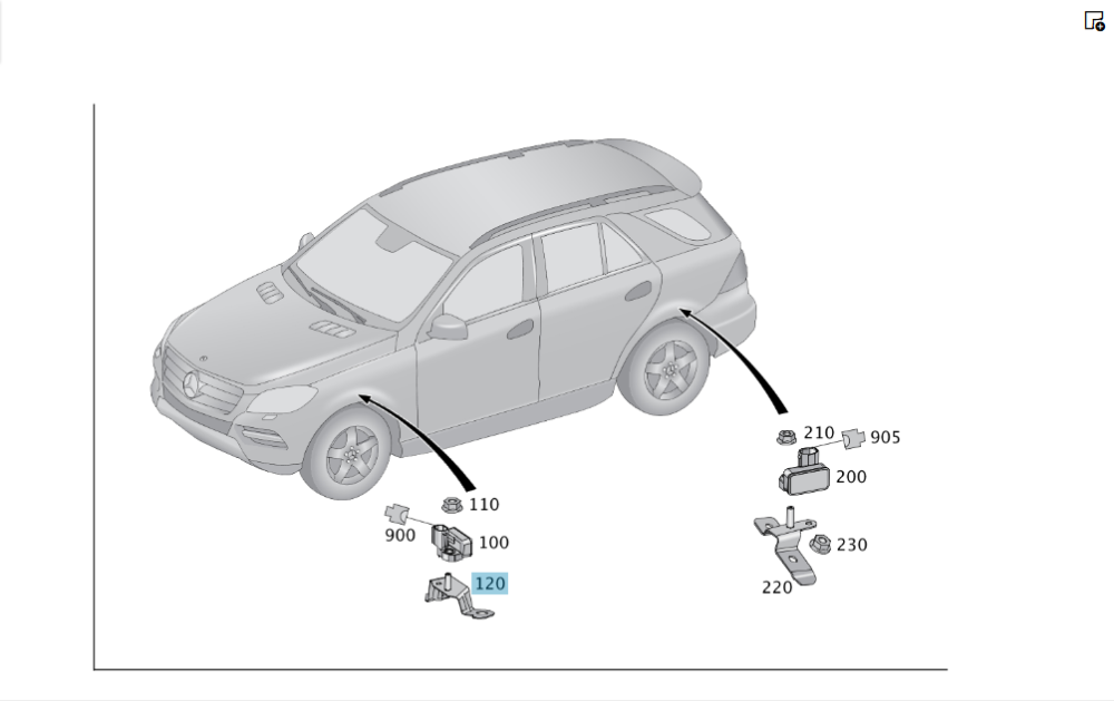 Mercedes-Benz  A1665455040 Кронштейн датчика удару лівий ML/GLE W166 GL/GLS X166 GLE Coupe C292 Одеса - фото 2