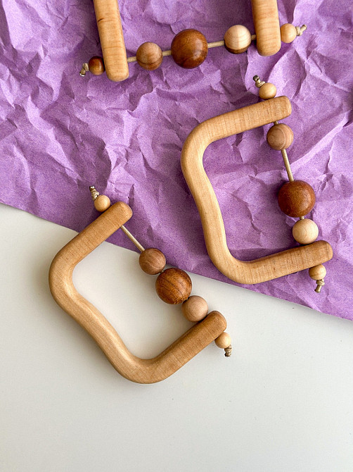 Деревянная детская погремушка Дуга с ожерельями WooolyWool Киев - изображение 2