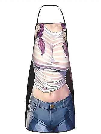 Фартух з приколом для жінок дівчинка з кісками 80 на 60 см різнобарвний Київ