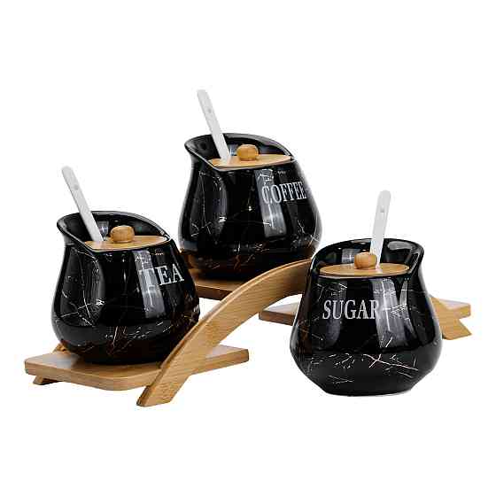 Yiwu Набір для сипучих продуктів порцелянаовий 3 шт по 500 мл Коломыя