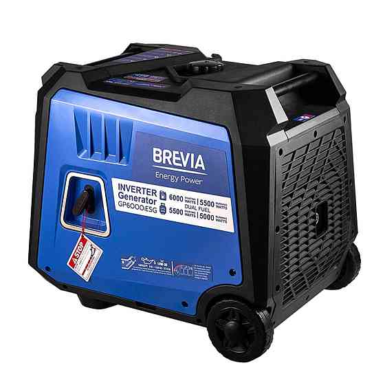 Генератор Brevia инверторный газобензиновый 6,0 кВт DUAL FUEL (ном 5,5 кВт) с электростартером Днепр
