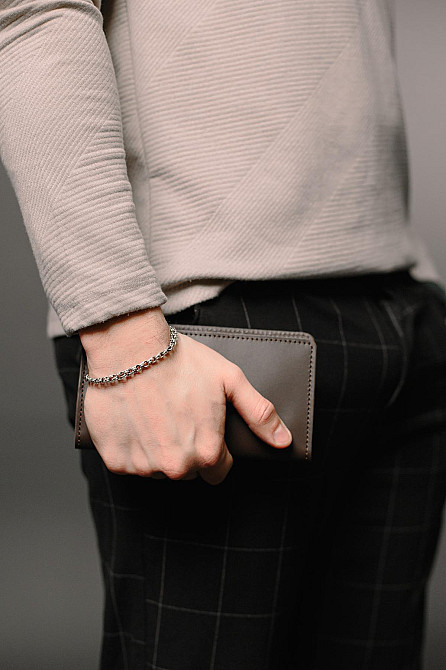 Чоловіче портмоне із натуральної гладкої шкіри SR005 (Коричневий) Суми - фото 6