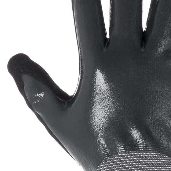 Рукавичка трикотажна з повним двошаровим нітриловим покриттям, базове гладке та пористе на долоні, синтетична, повітропроникна, Киев