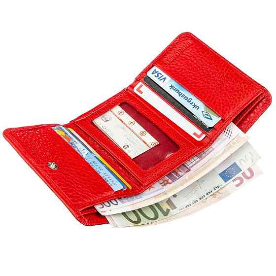 Яркий компактный женский бумажник ST Leather 18892 Красный Киев