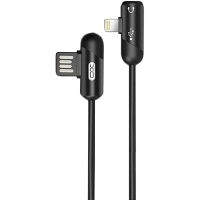 Дата кабель NB38 USB - Lightning + Lightning Audio 1.0m 2.4А Black XoKo (XO-NB38) Вінниця - фото 1
