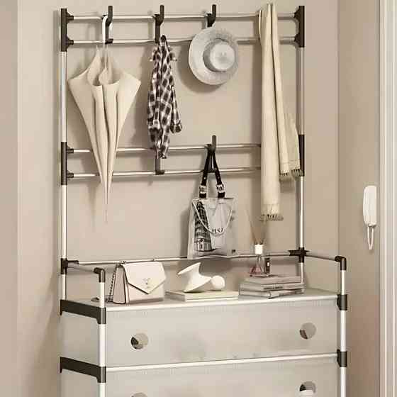 Напольная вешалка с полкой для обуви,180х62х28см,Dx6205b,Белая SBR Киев