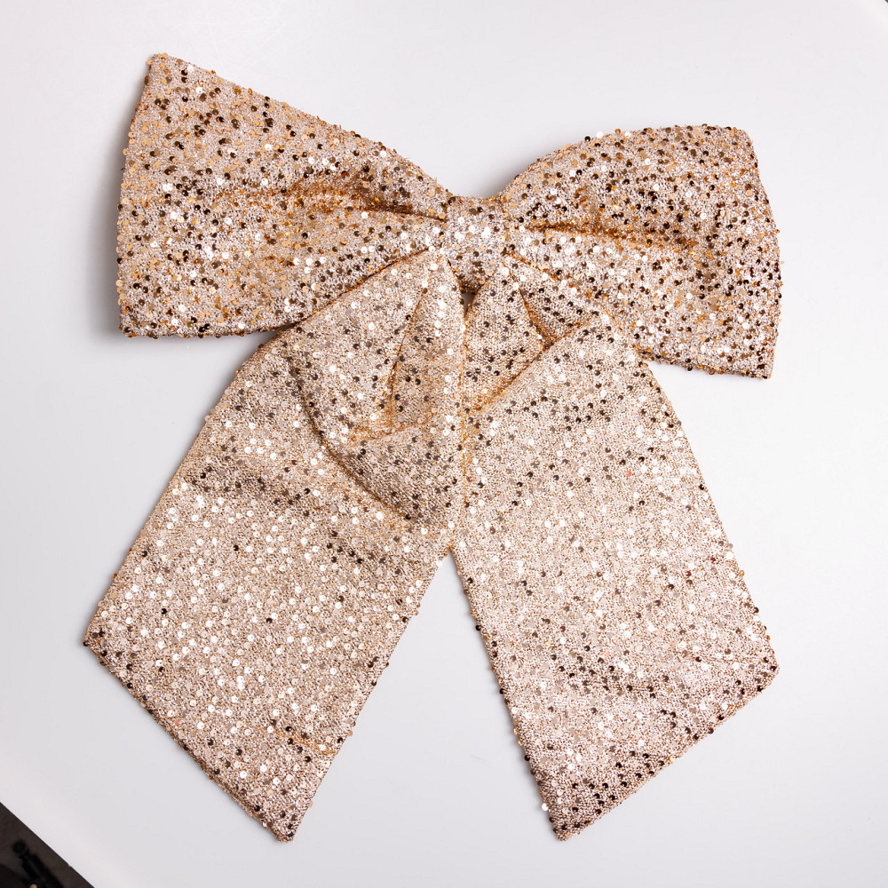 Золотистий новорічний бант для декору ялинки 55×70 см Київ - фото 1