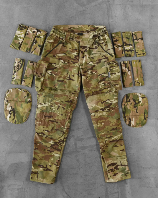Тактические штаны c кевларовыми вставками мужские мультикам 3XL Одесса - изображение 2