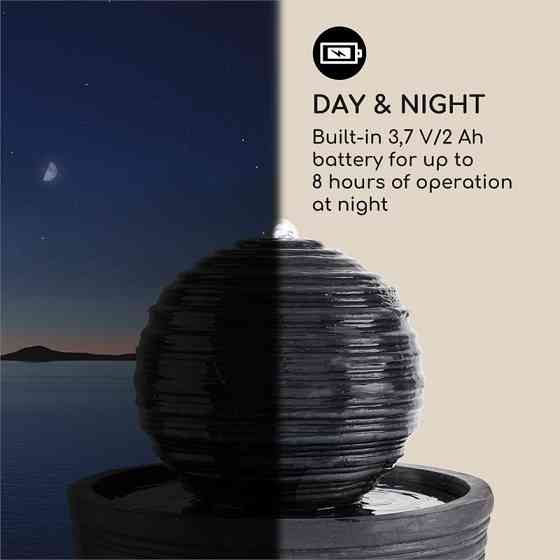 Liquitorre XL солнечный фонтан 200 л/ч солнечная панель 2Вт аккумулятор LED полирезина 34 x 70 x 34 см Ровно