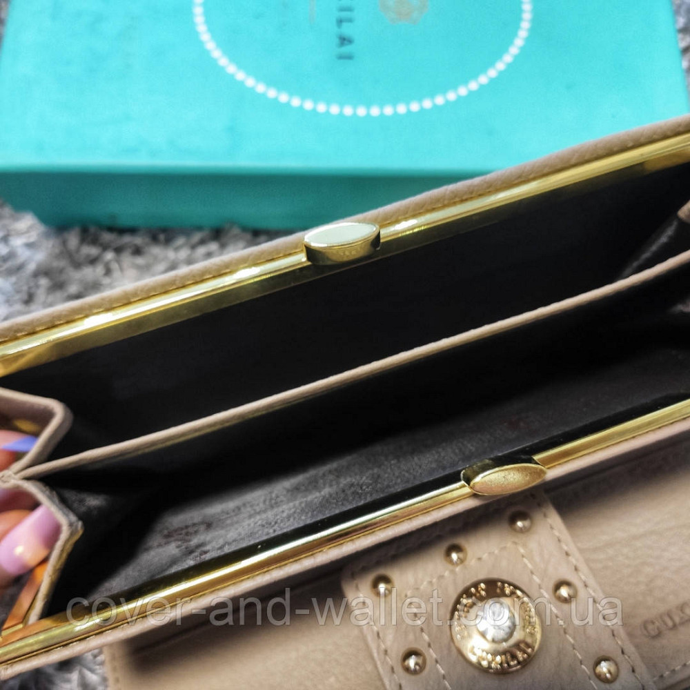 Красивый женский кожаный кошелек с разноцветными вставками Guxilai (Уценка) Киев - изображение 6