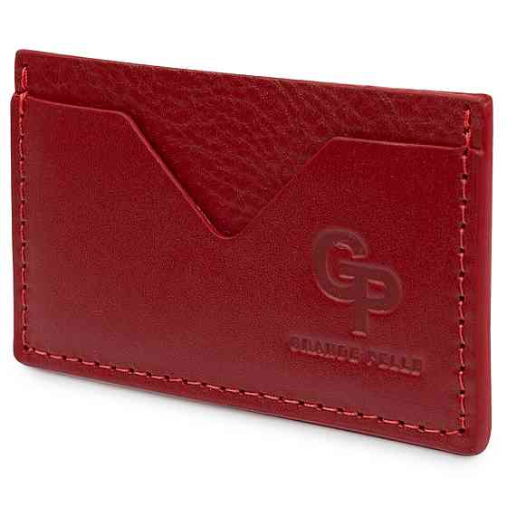 Шкіряний жіночий картхолдер GRANDE PELLE 11396 Червоний Київ