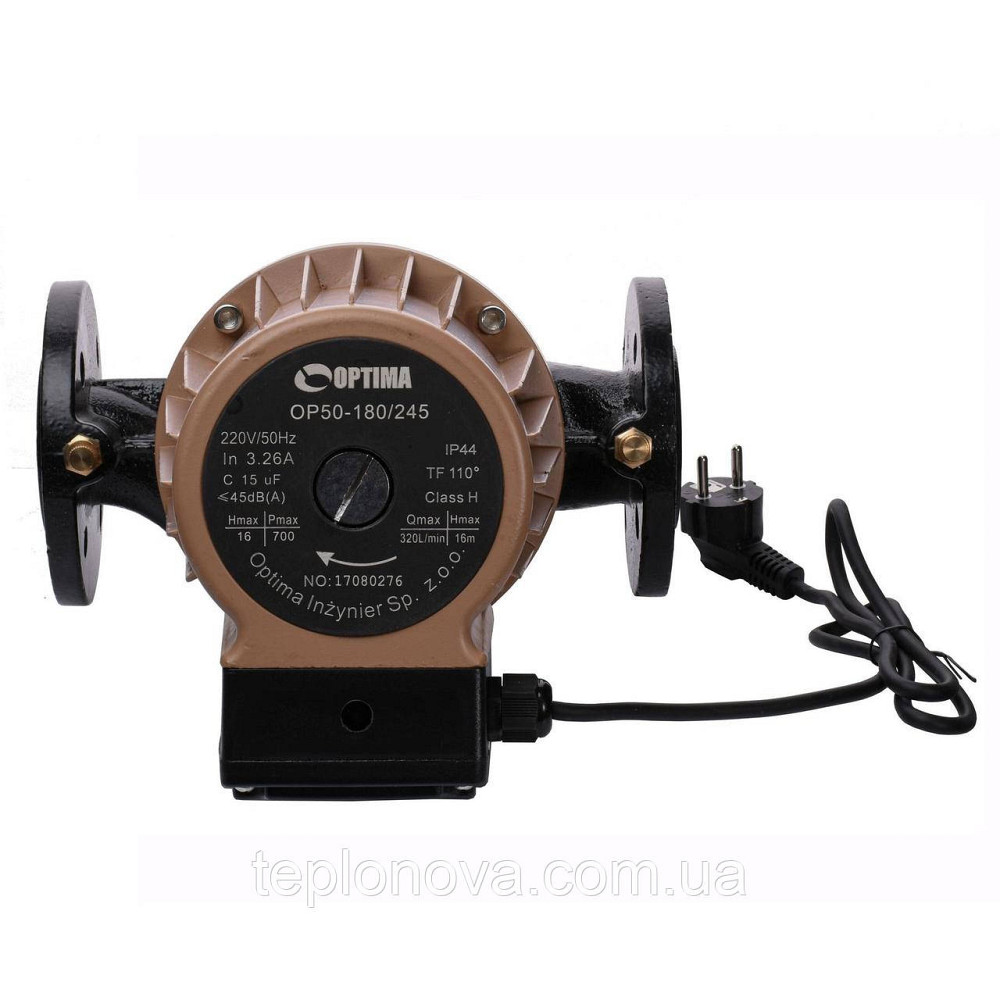 Насос циркуляційний фланцевий Optima OP50-180 245 мм + кабель із виделкою! Чернівці - фото 1