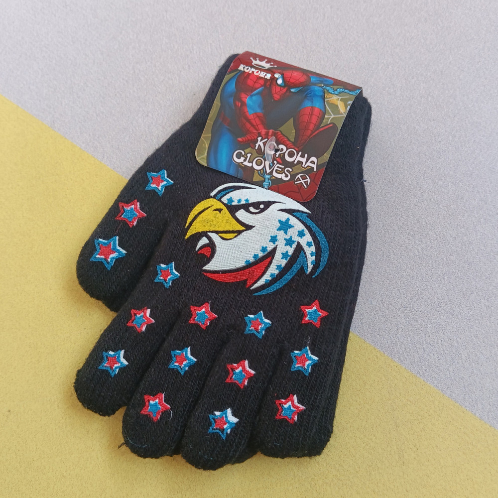 Детские перчатки 5-9 лет теплые двойные для мальчиков, дизайн в ассортименте. Киев - изображение 1