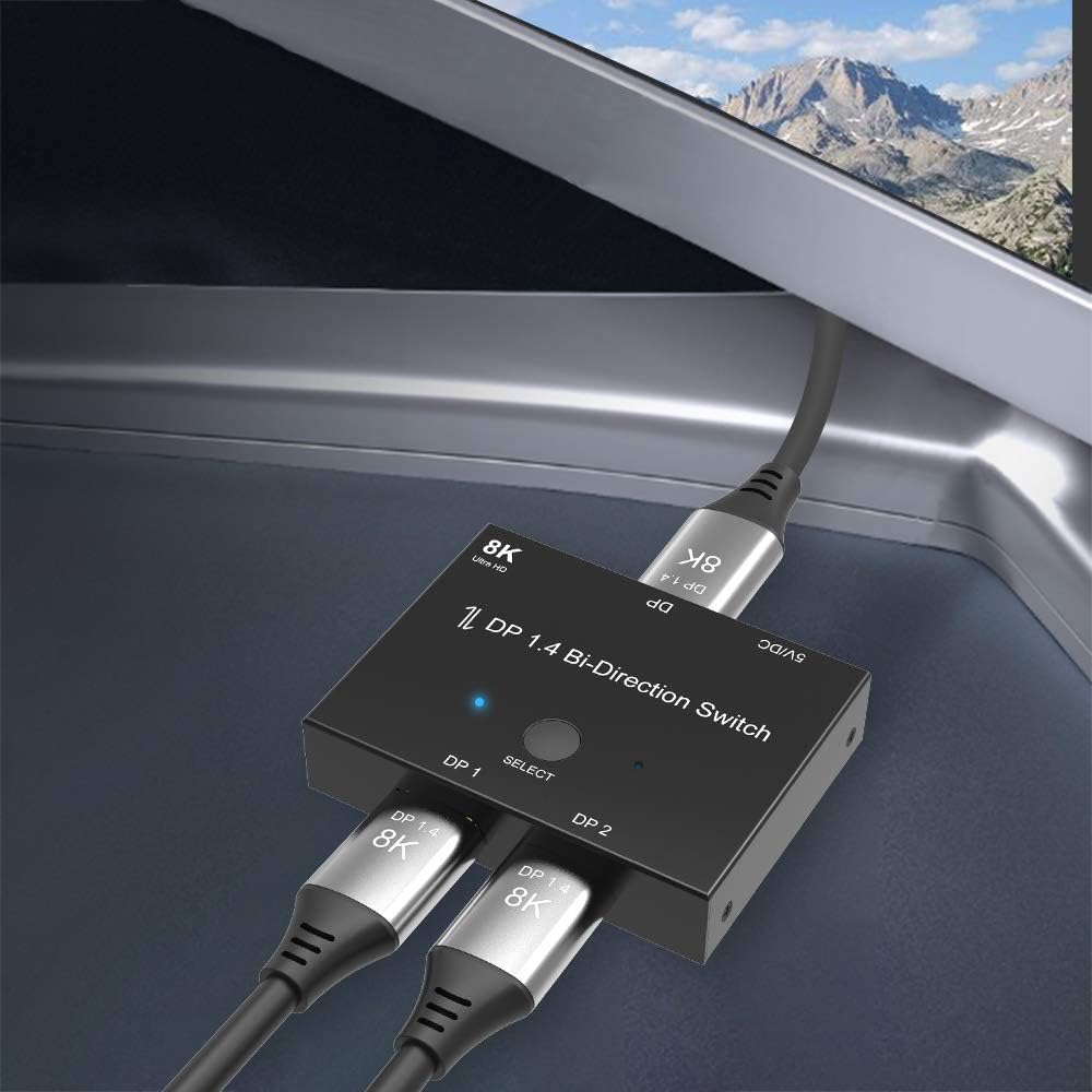 Двонаправлений перемикач DisplayPort 8K DP 1.4 8K@30Hz 4K@120Hz Розгалужувач-конвертер для кількох джерел та дисплеїв Київ - фото 10