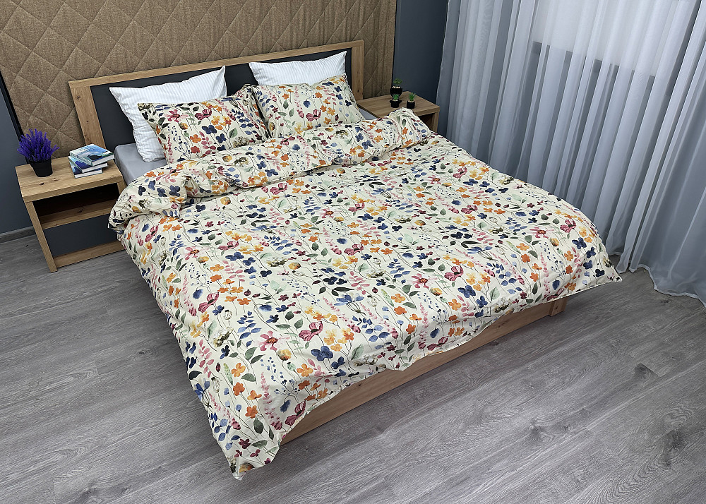 Комплект постельного белья, Decorator Bloomy Евро 200х215 с цветочным принтом (88-020) Киев - изображение 2