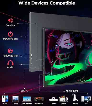 Портативний монітор UPERFECT 16" 2K IPS 144 Гц \ Type-C\HDMI\ Динаміки Київ